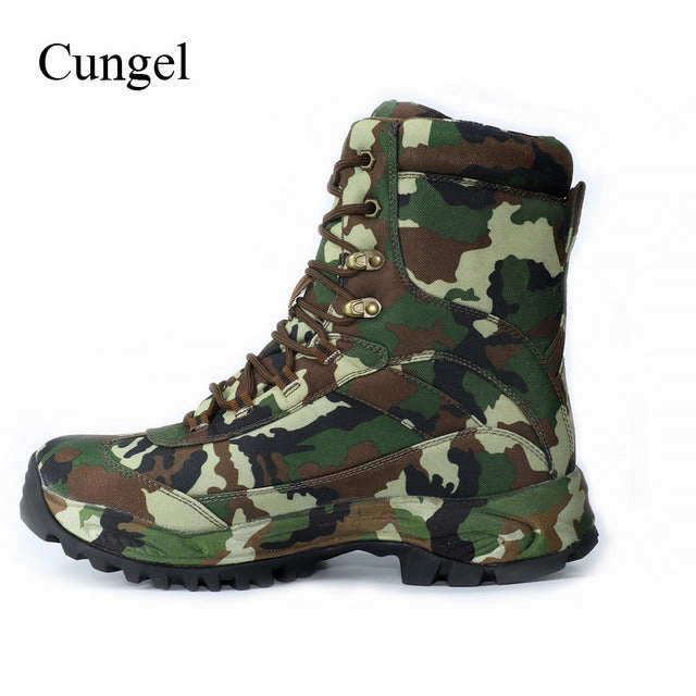 Cungel Outdoor Hiking Shoes Camouflage Sneakers Men Winter/Autumn waterproof hunting Military desert boots trekking Climbing