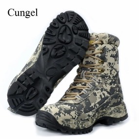Cungel Outdoor Hiking Shoes Camouflage Sneakers Men Winter/Autumn waterproof hunting Military desert boots trekking Climbing Rock Climbing Shoes La Sportiva Size 8