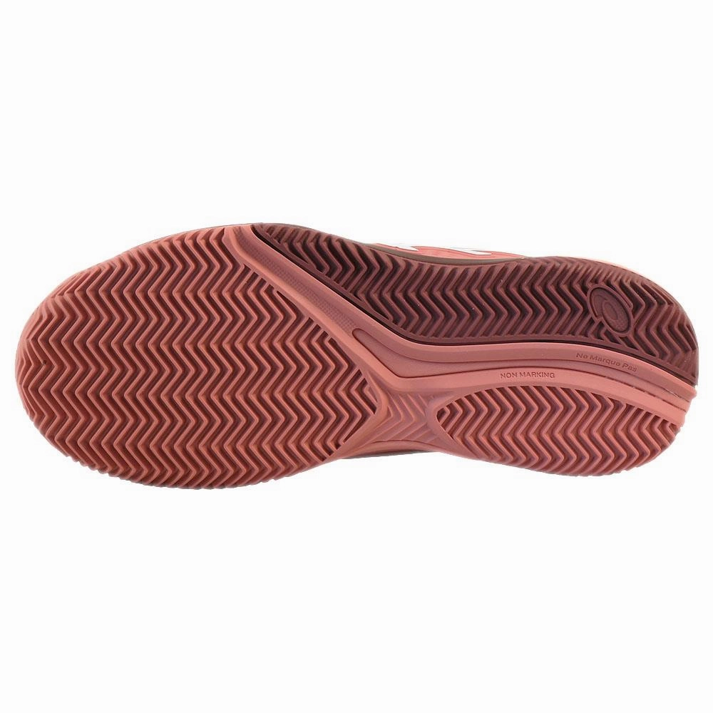 Tennis Shoes For Foot Pain Asics Women's Gel-Resolution 9 - Clay - Light Garnet/White