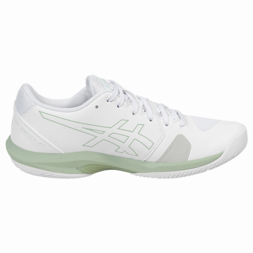 Memory Foam Slip On Tennis Shoes Asics Women's Solution Swift FF 2 - White/Lichen Rock