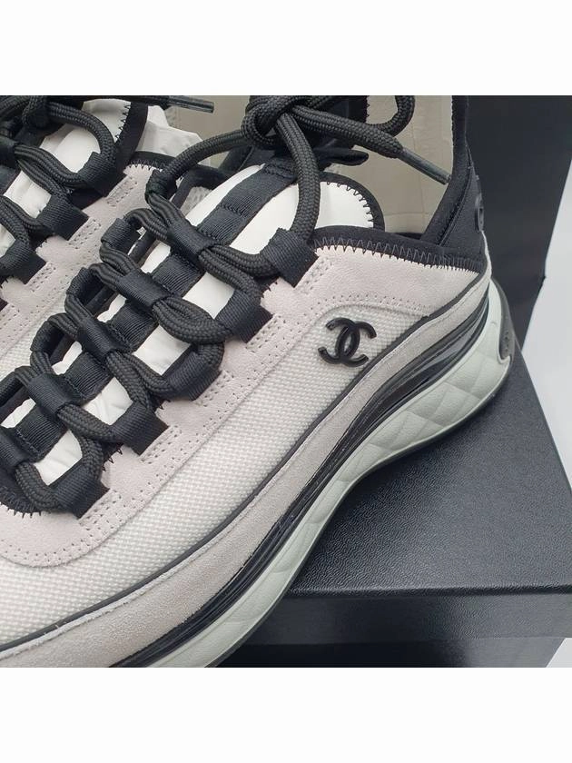 Best Budget Sneakers Fabric Suede Calfskin Low-Top Sneakers White Light Grey Chanel
