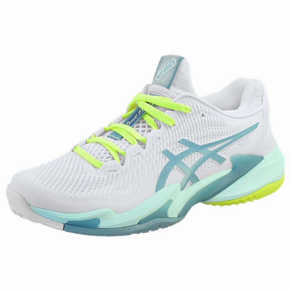 Black And White Tennis Shoes Asics Women's Court FF 3 - White/Soothing Sea