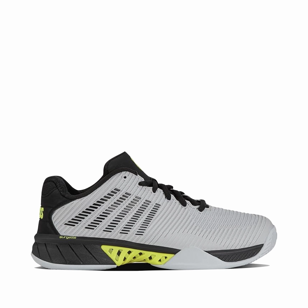 Tennis Shoes That Go With Everything K-Swiss Men's Hypercourt Express 2 Court Shoe in Micro Chip/Black/Tennis Yellow