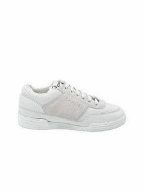 Life Aquatic Sneakers Lettering Two Tone Sneakers Suede Calfskin White Chanel