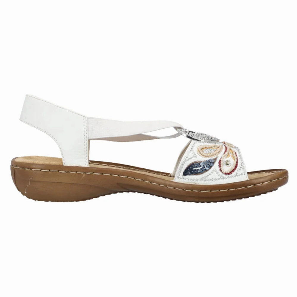 Rieker Regina B4 White Leather Sandal (Women's) Air Max Koko Sandals