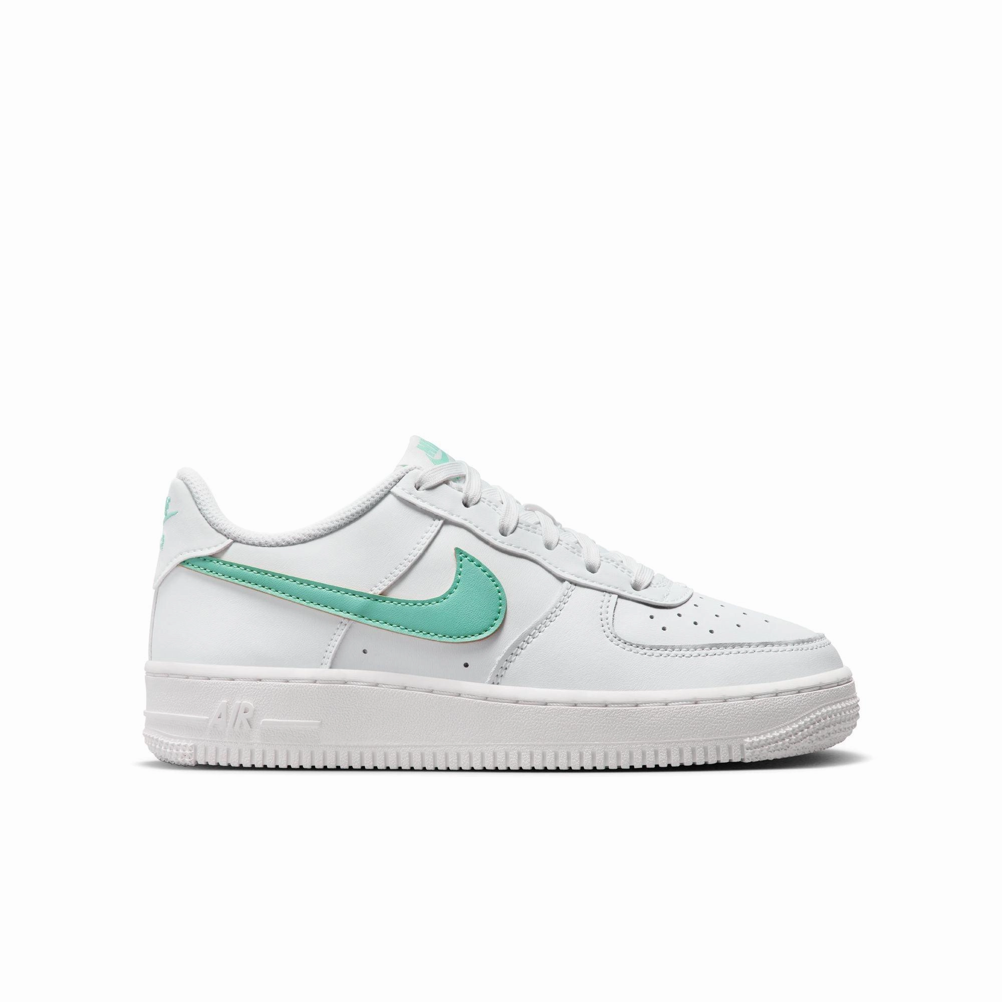 Kid's Air Force 1 'White Emerald Rise' Hoops Low-top Lifestyle Basketball Shoes
