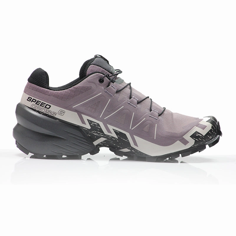 Salomon Speedcross 6 Women's Wide Fit Trail Shoe - Moonscape/Black Glycerin Max Running Shoe
