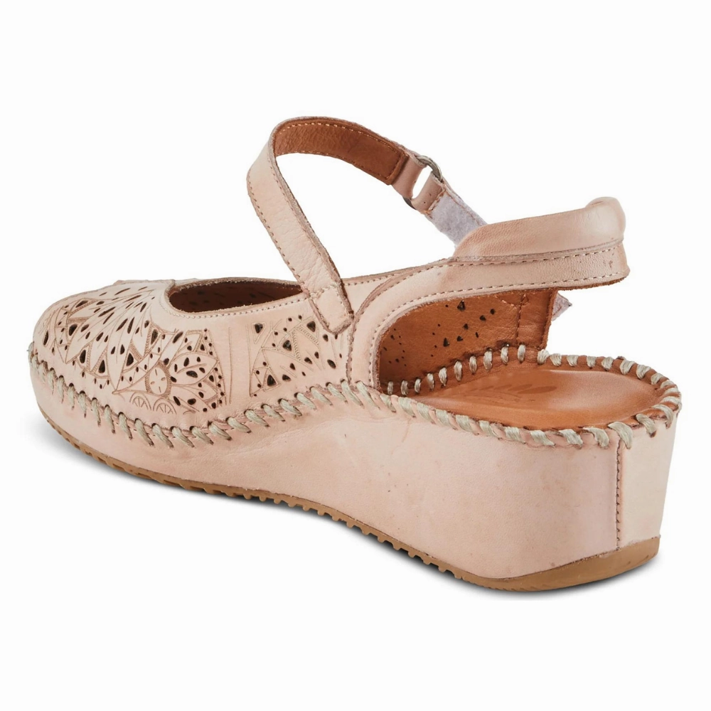Spring Step Santonio Blush Leather Sandal (Women's) Clarks Orthopedic Sandals On Sale