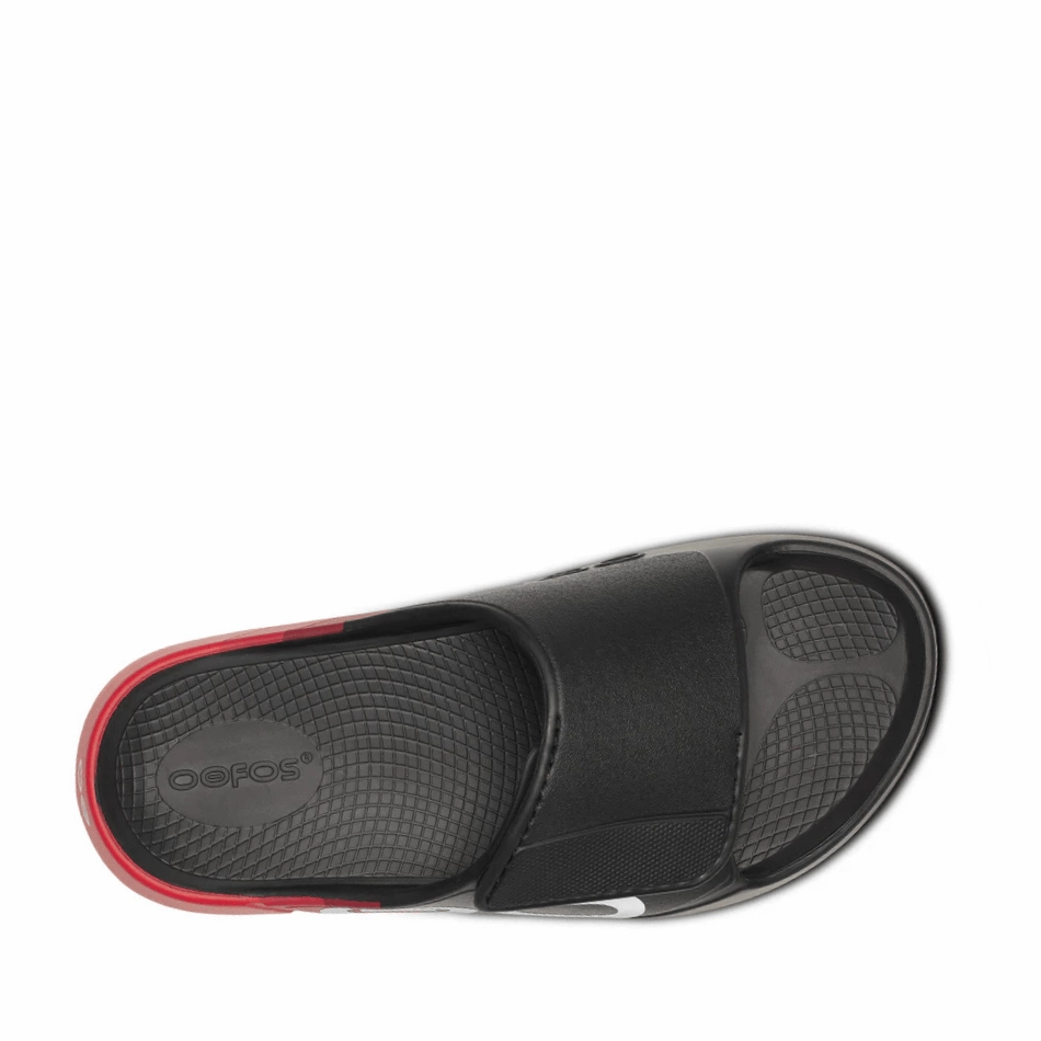 OOFOS Men's OOahh Sport Flex in Fire Rally SS25 Strappy Low Heel Sandals