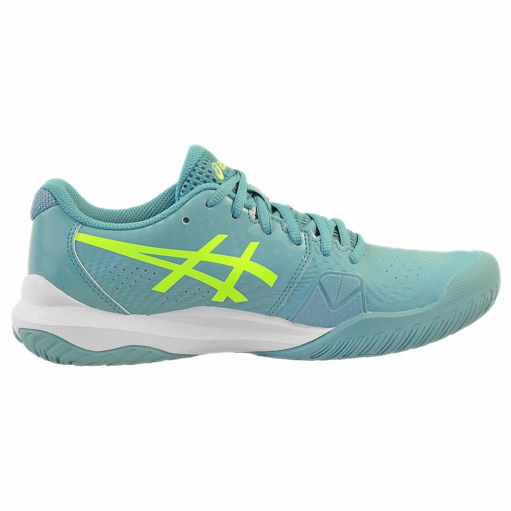 80's Tennis Shoes Asics Women's Gel-Challenger 14 - Gris Blue/Safety Yellow