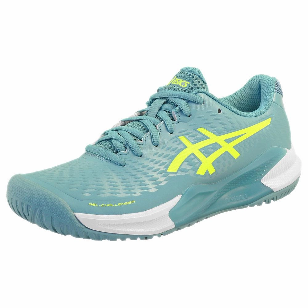 Federer Tennis Shoes Asics Women's Gel-Challenger 14 - Gris Blue/Safety Yellow