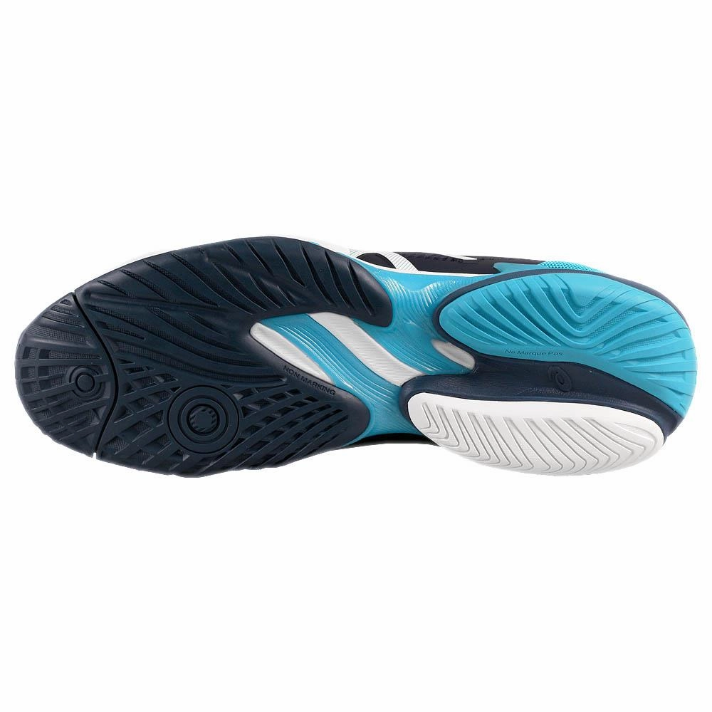 Iowa Hawkeye Tennis Shoes Asics Men's Court FF 3 Novak - Blue Expanse/White