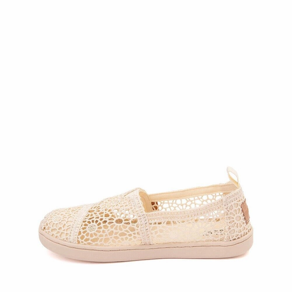 Waterproof Shoes For Everyday Use Toms Alpargata Crochet 1352591 Kids Ivory Slip On Comfort Casual Shoes KHD1627