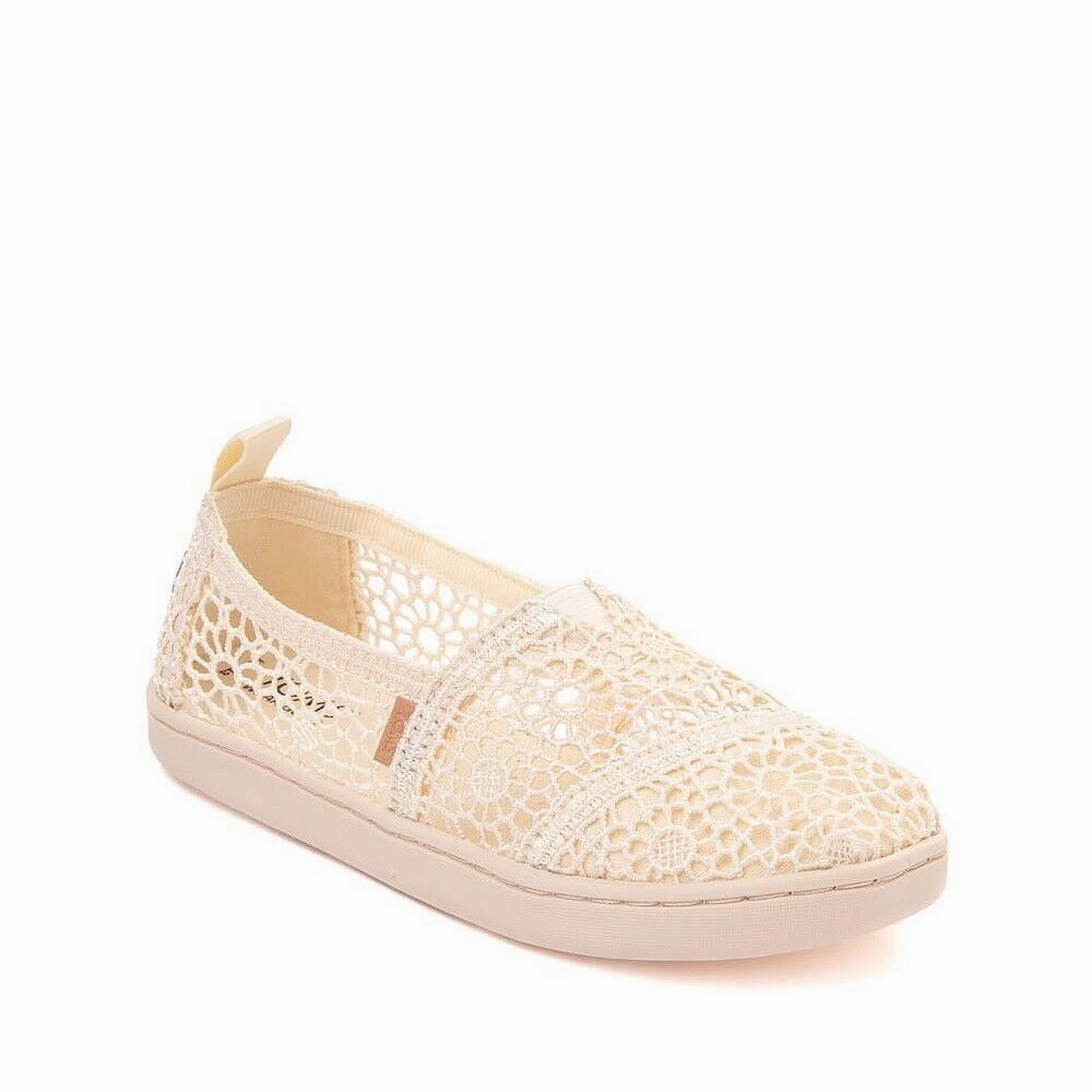 Toms Alpargata Crochet 1352591 Kids Ivory Slip On Comfort Casual Shoes KHD1627 Waterproof Slip Resistant Shoes