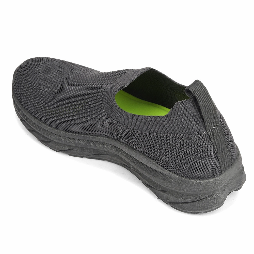 Force 10 Dark Grey Sports Non Lacing Walking Shoes For Men MATCHER-7E By Liberty Walking In Europe