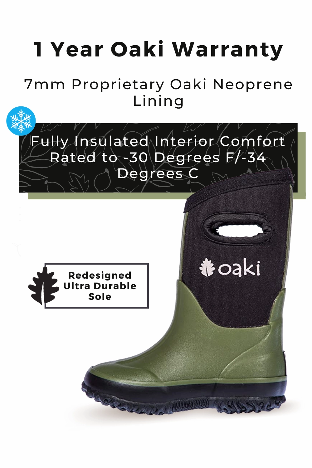 Forest Green Neoprene Rain/Snow Boots Best Snow Winter Boots