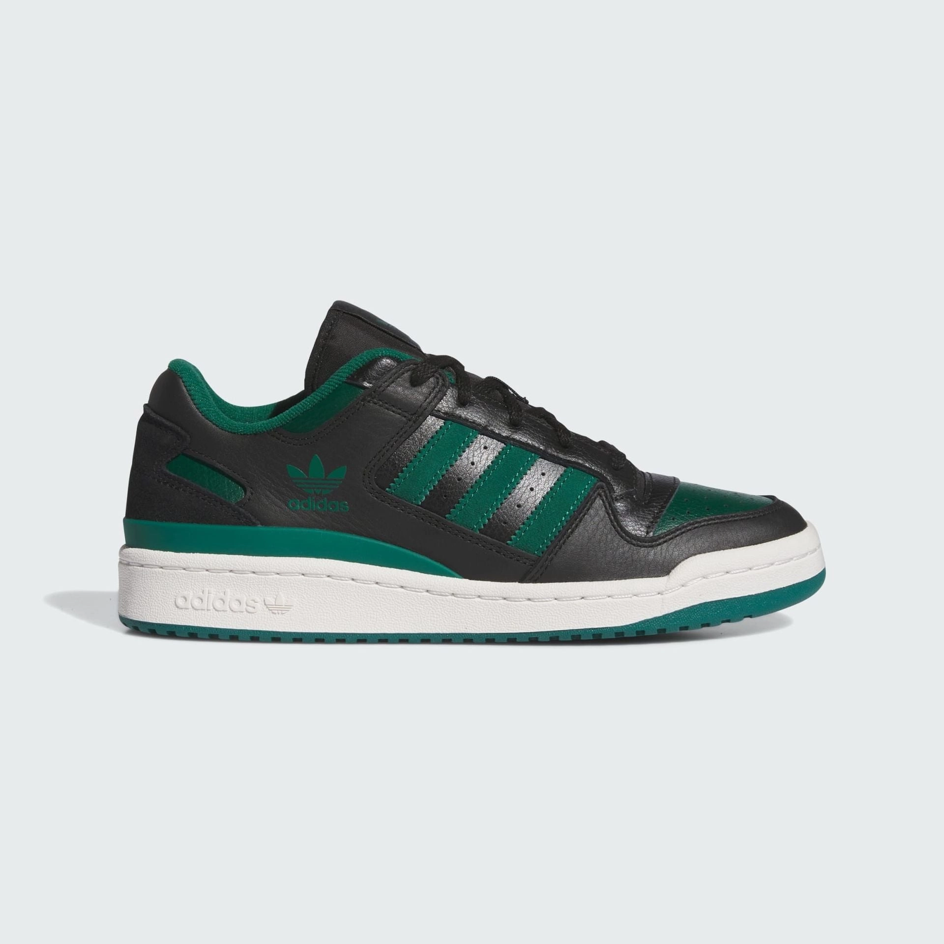 FORUM LOW CL SHOES - Core Black / Collegiate Green / Cloud White Adidas Shoes Flower