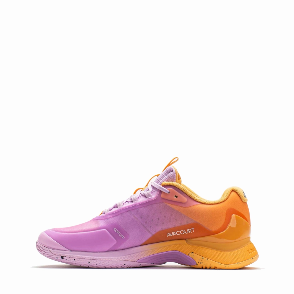 Adidas Women's Avacourt 2 Sneaker in Hazy Orange/Legend Ivy/Bliss Lilac Best Clay Tennis Shoes