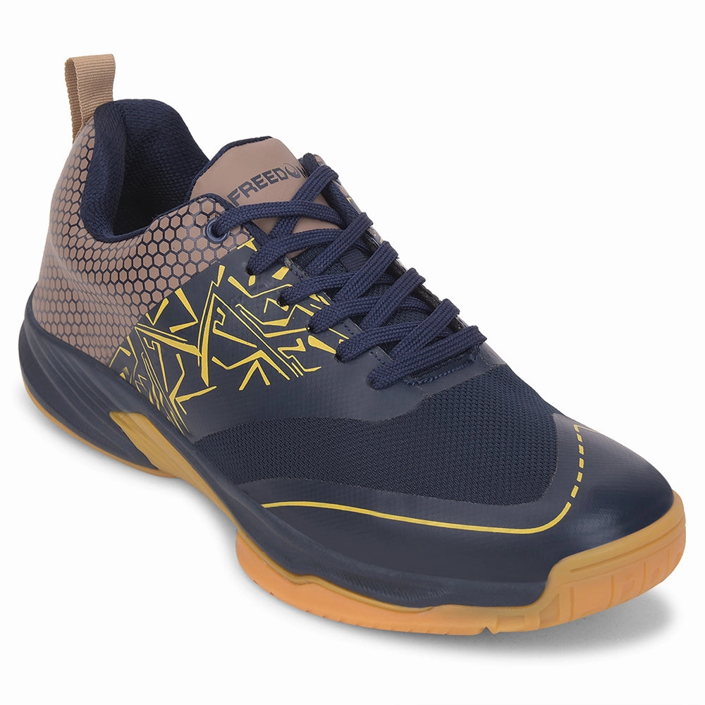 Badminton 2024 FREEDOM Navy Blue Sports Non-Marking Paddle/Pickleball & Badminton Shoes For Men UNESKO By Liberty