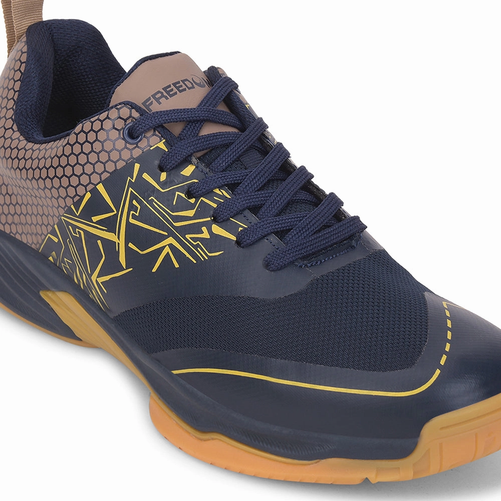 Best Badminton Shoes For Beginners FREEDOM Navy Blue Sports Non-Marking Paddle/Pickleball & Badminton Shoes For Men UNESKO By Liberty