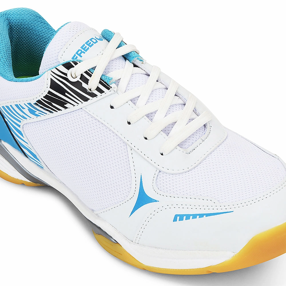 FREEDOM Sky Blue Sports Non-Marking Paddle/Pickleball & Badminton Shoes For Men PLUTO-1 By Liberty Badminton Shoes Recommendation
