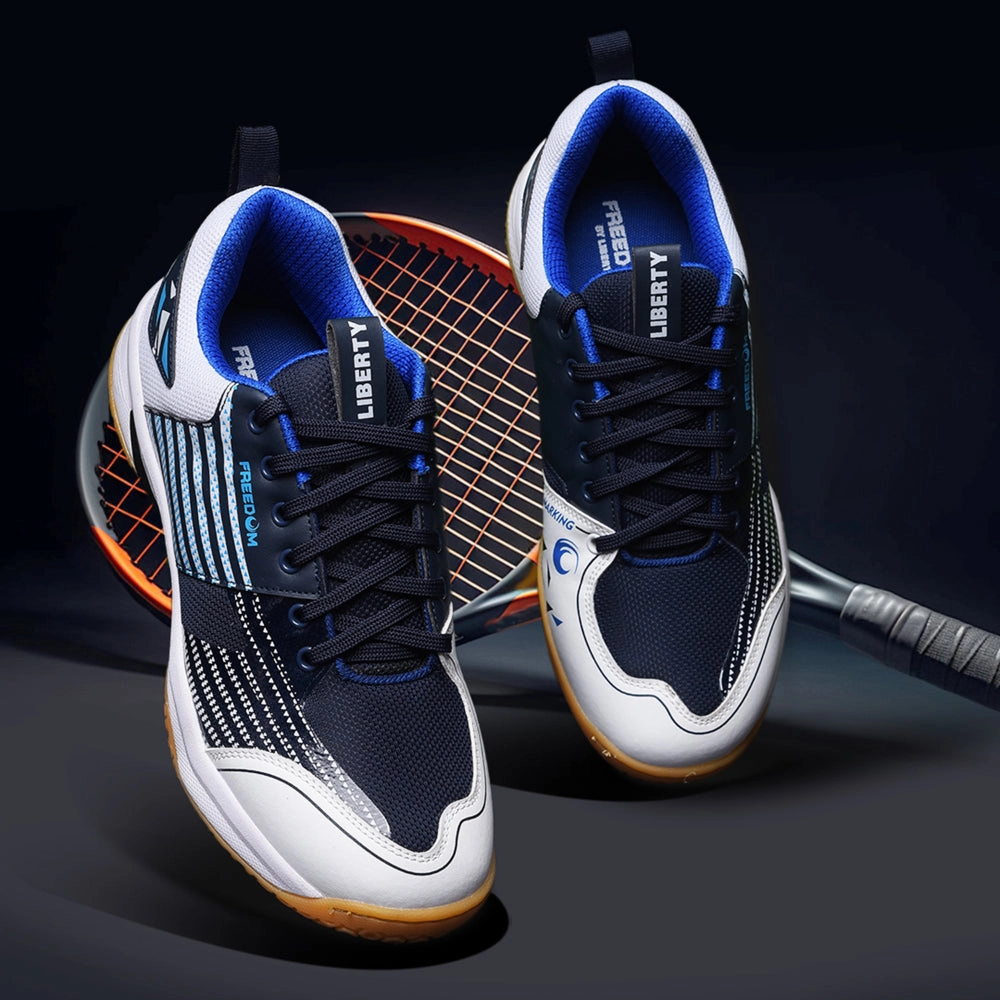 FREEDOM Sports Navy Blue Badminton & Pickleball Shoes For Men GRIPPER-02 By Liberty Badminton Shoes Below 1000