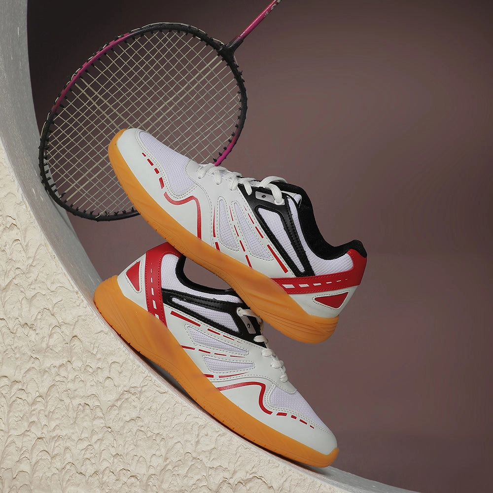 Best Non Marking Shoes FREEDOM White Sports Non-Marking Paddle/Pickleball & Badminton Shoes For Men ASPIRE-1E By Liberty