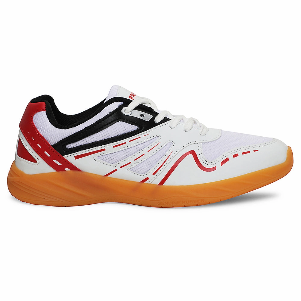 FREEDOM White Sports Non-Marking Paddle/Pickleball & Badminton Shoes For Men ASPIRE-1E By Liberty Barricade Club Badminton Shoes