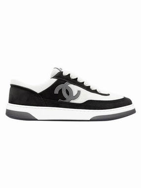 CC Logo Suede Kidskin Low Top Sneakers Black Chanel Mia Shoes Sneakers