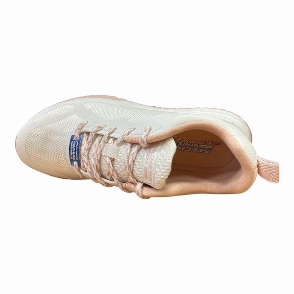 White Sneakers Skechers scarpa sneakers da donna Bobs Squad 3 Star Flight 117186/WLPK bianco rosa