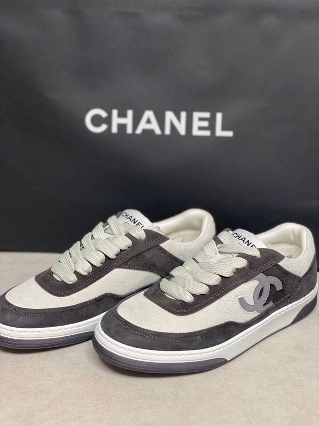 CC Logo Suede Kidskin Low Top Sneakers Black Chanel Best Fitness Sneakers