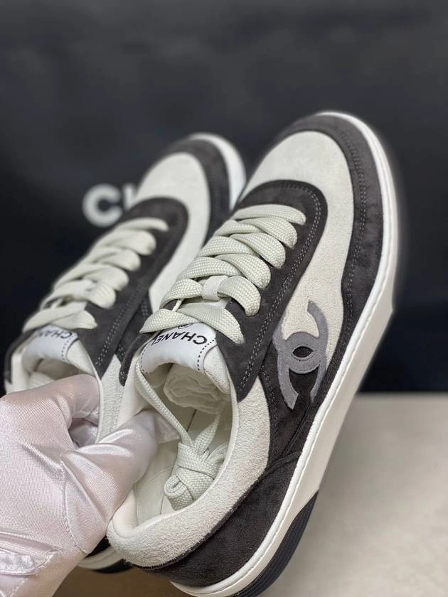 Sneakers Australia CC Logo Suede Kidskin Low Top Sneakers Black Chanel