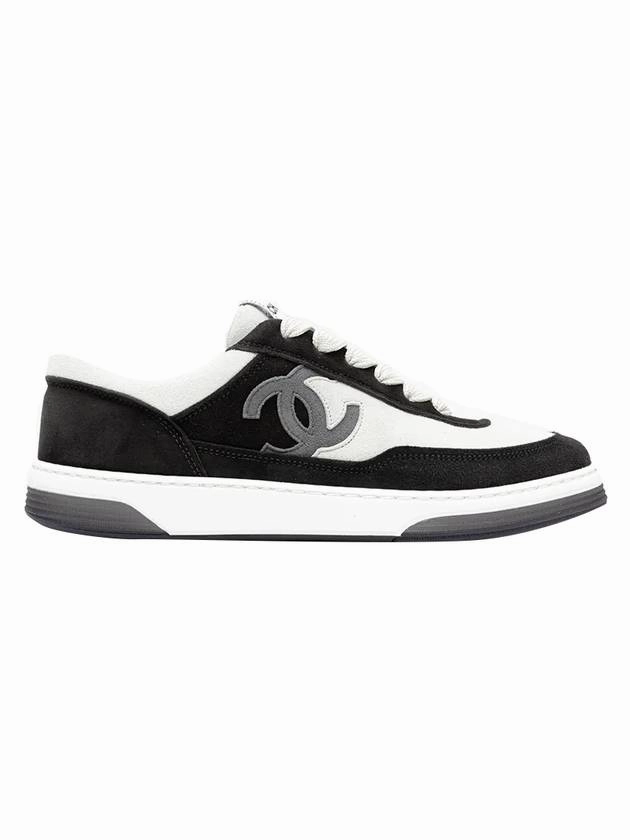Bad Sneakers CC Logo Suede Kidskin Low Top Sneakers Black Chanel