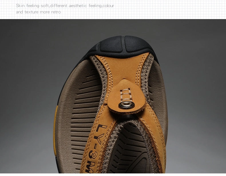 Birkenstock Sandals Dupe Genuine Cow Leather Men Sandals / Flip Flops massage design anti-slip / FREE-Shipping