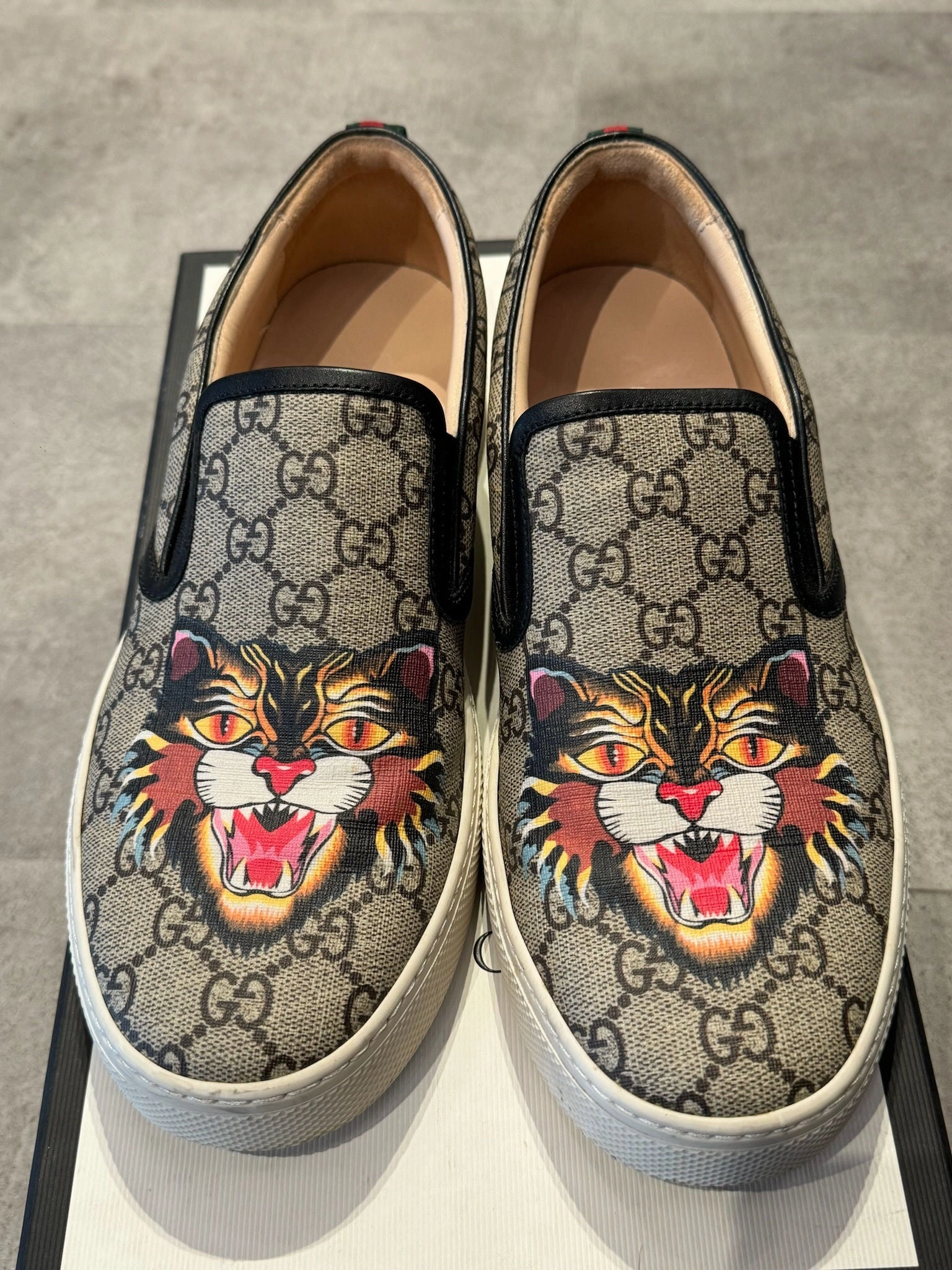 Gucci GG Supreme Angry Cat Slip-On (Preowned Size G8/US9) - Pre-Owned Bad Bunny Sneakers