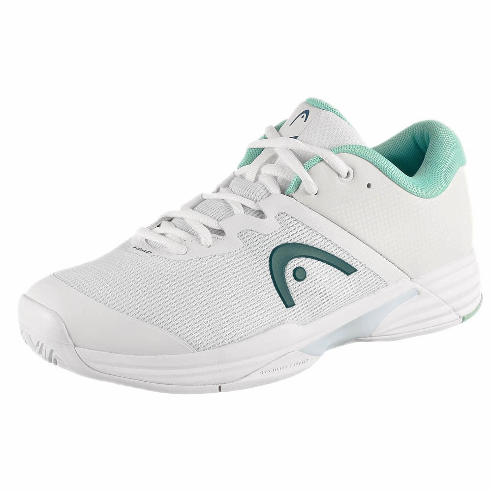 Head Women's Revolt EVO 2.0 - White/Turquoise Cross Trainer Tennis Shoes