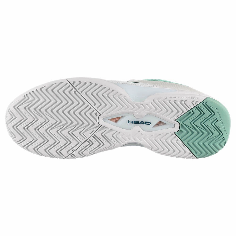 High Arch Tennis Shoes Head Women's Revolt EVO 2.0 - White/Turquoise
