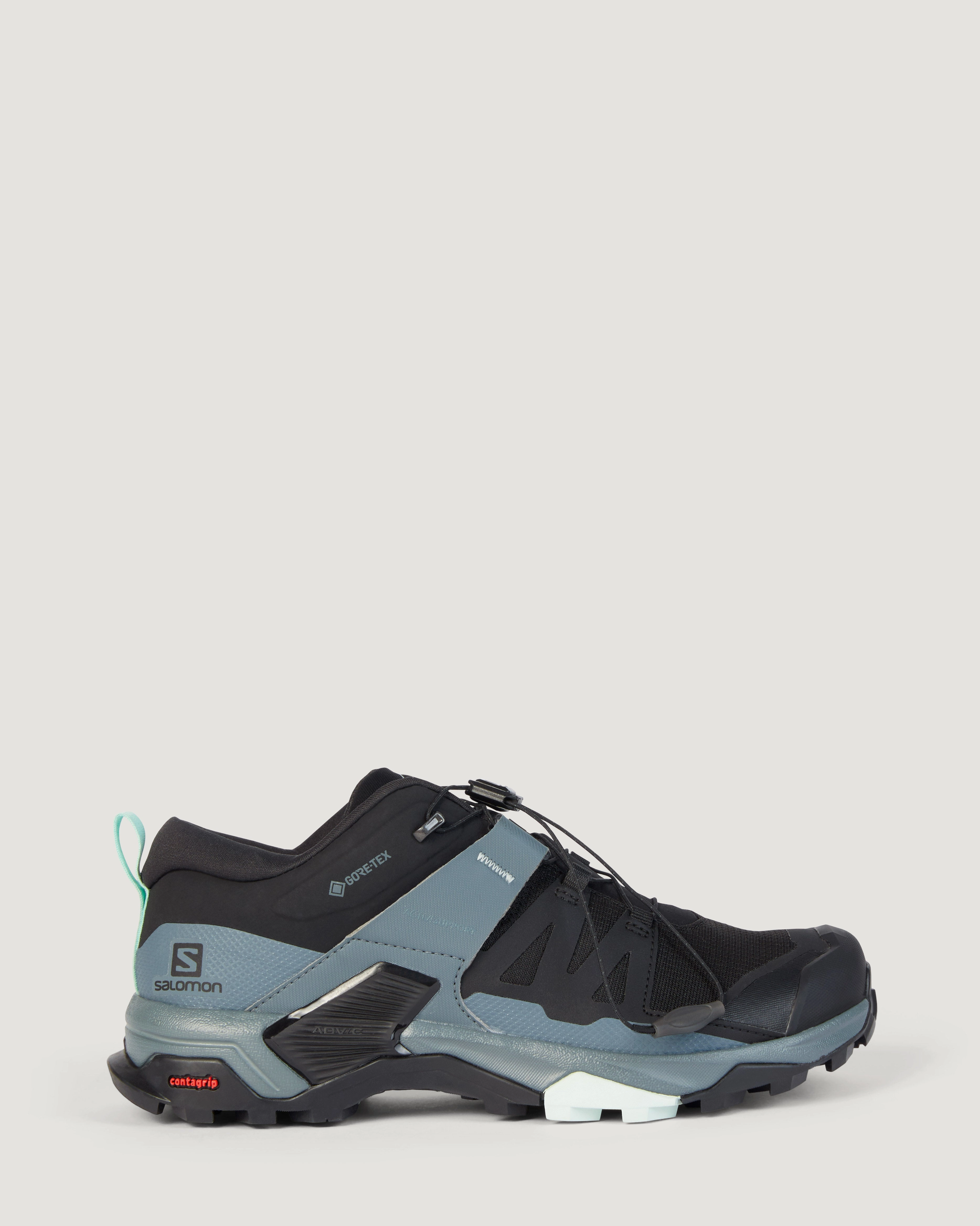 Women's Salomon X Ultra 4 GTX Hiking Shoes - Black/Stormy Weather/Opal Blue Terrex Anylander Mid Rain Rdy Hiking Shoes Review