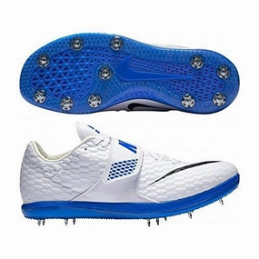 Hj High Jump Elite Track Spikes Shoes Size 8.5 White Blue Reebok Speed Training Shoes