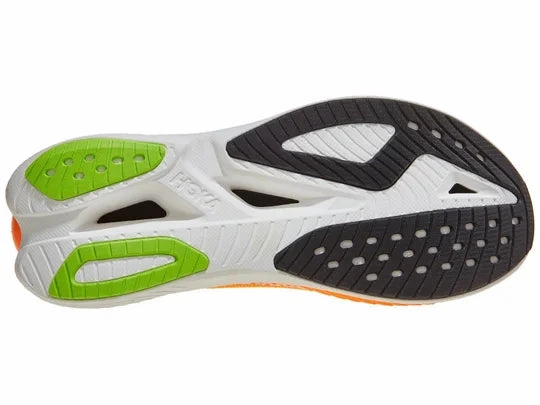 Hoka | Mach X3 | Men's | White/Neon Tangerine And Orthotics