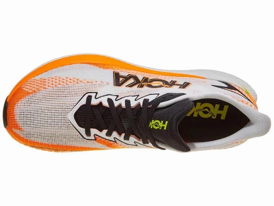 Hoka | Mach X3 | Men's | White/Neon Tangerine Thousand Oaks