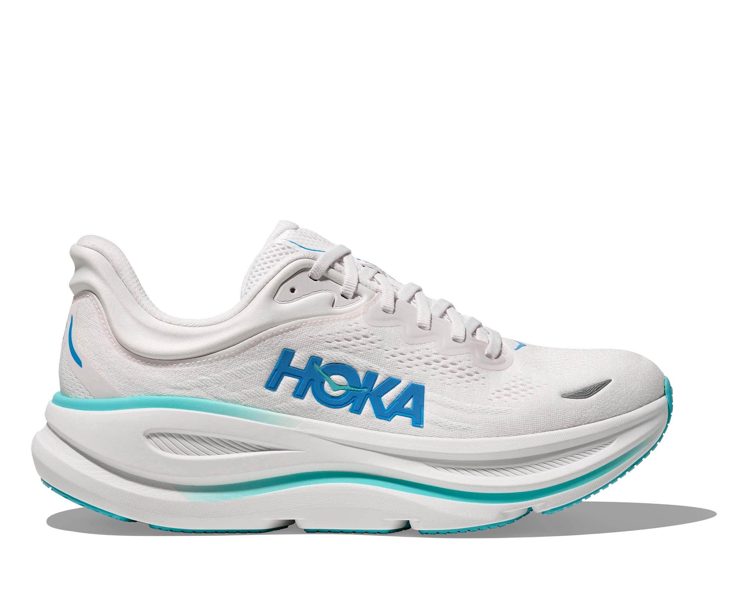 Shoes At Famous Footwear HOKA Men's Bondi 9 - WHITE / HOKA BLUE