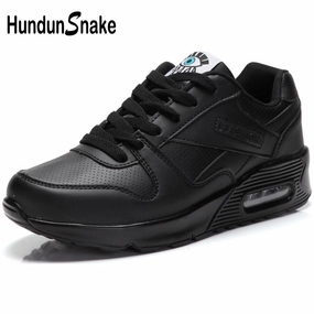 Hundunsnake Air Cushion Women Sport Sneakers Woman Sports Shoes Ladies Leather Running Shoes Women Black Women's Sport Shoes T31 Tennis Shoes With Stars