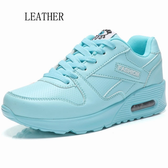 Hundunsnake Air Cushion Women Sport Sneakers Woman Sports Shoes Ladies Leather Running Shoes Women Black Women's Sport Shoes T31