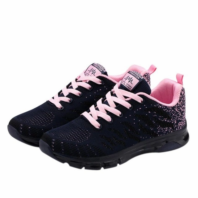 Comfortable Gym Sport Shoes Female Stability Athletic Fitness Sneakers Flying Woven Air Cushion Net Shoes Women Sport Shoes Trendy Tennis Shoes 2025