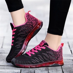 Comfortable Gym Sport Shoes Female Stability Athletic Fitness Sneakers Flying Woven Air Cushion Net Shoes Women Sport Shoes Best Tennis Shoes For Pregnancy