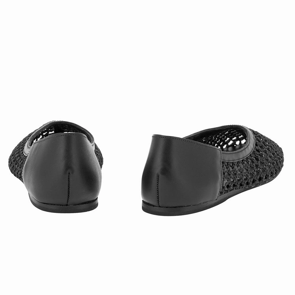 Sandals Flat Strappy Aeropi Ballet Flat Black