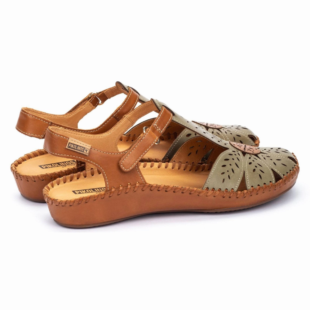 Amazon Orthopedic Sandals Pikolinos P. Vallarta Sage Leather Sandals (Women's)