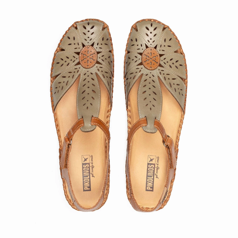 Pikolinos P. Vallarta Sage Leather Sandals (Women's) Cute Platform Sandals