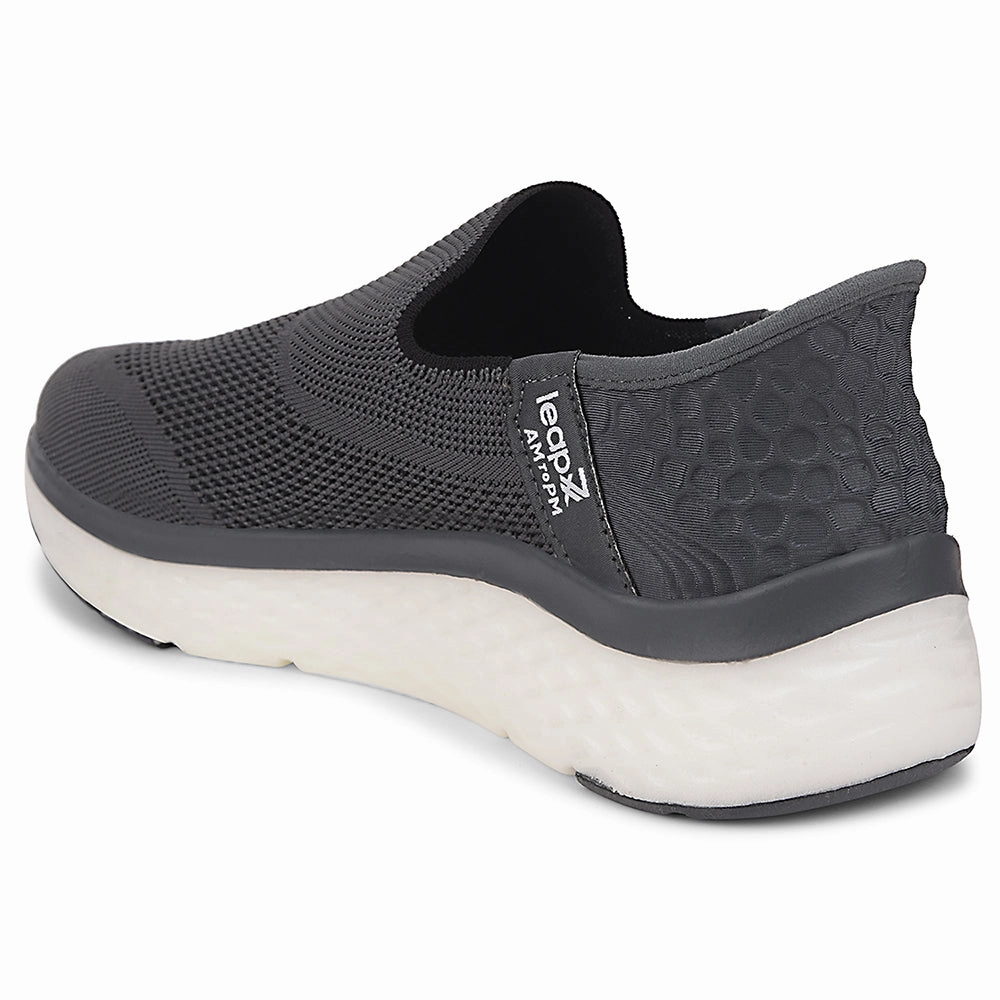 Best Barefoot Walking Shoes Leap7x Dark Grey Sports Non Lacing Walking Shoes For Men NITRUN-13 By Liberty